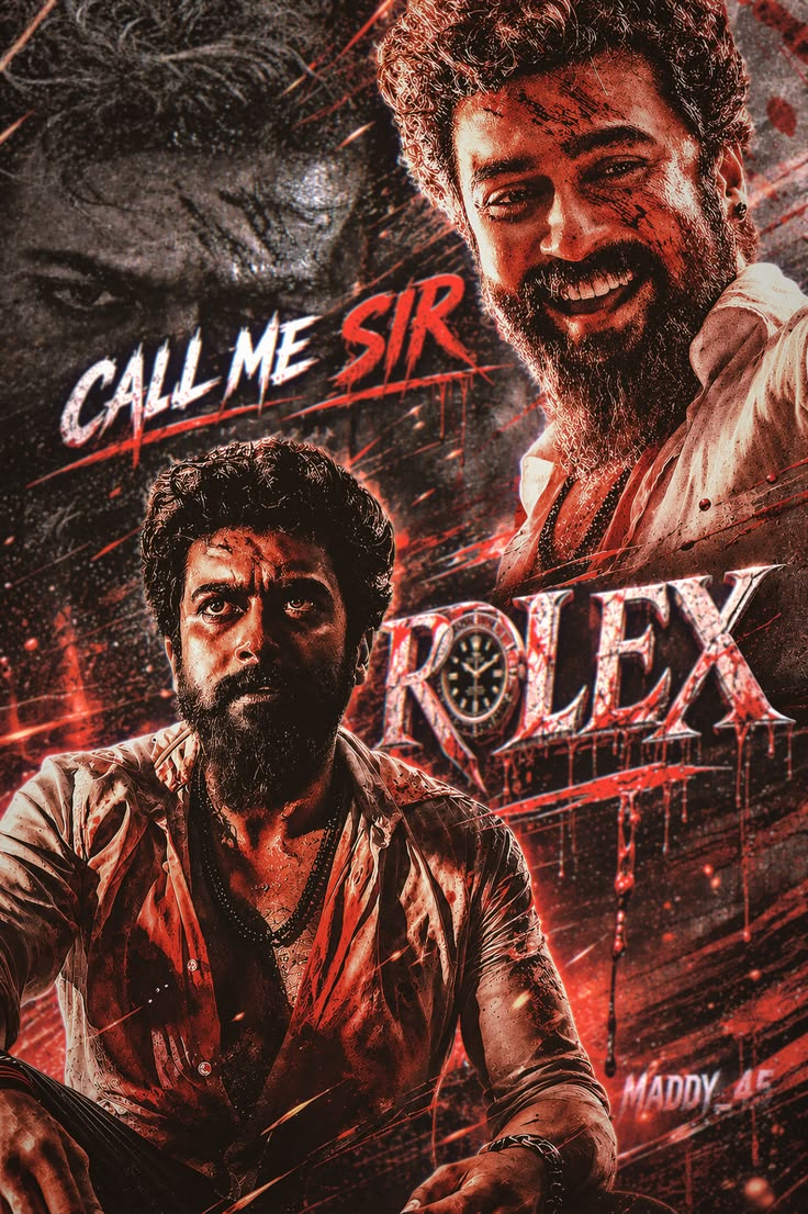 Grunge Action Poster featuring a red-black cinematic crime thriller prompt with gritty portraits