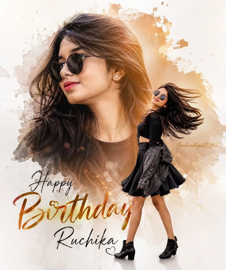 Birthday Poster Prompt for a premium square fashion collage birthday design