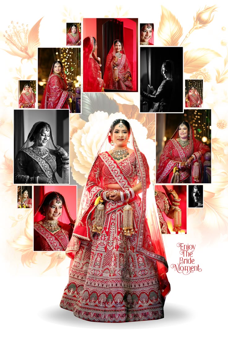 Bridal Collage Poster featuring a premium Indian wedding album collage prompt concept