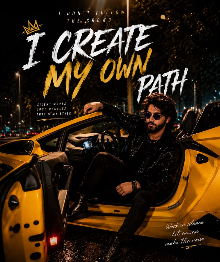 Luxury Car Poster Prompt for cinematic night sports car poster editing