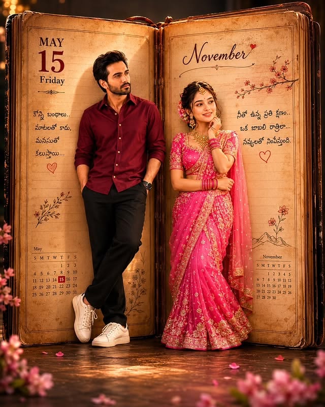 Red Saree cinematic technology poster with fiery laptop emergence, dramatic silk movement, and glowing studio details.