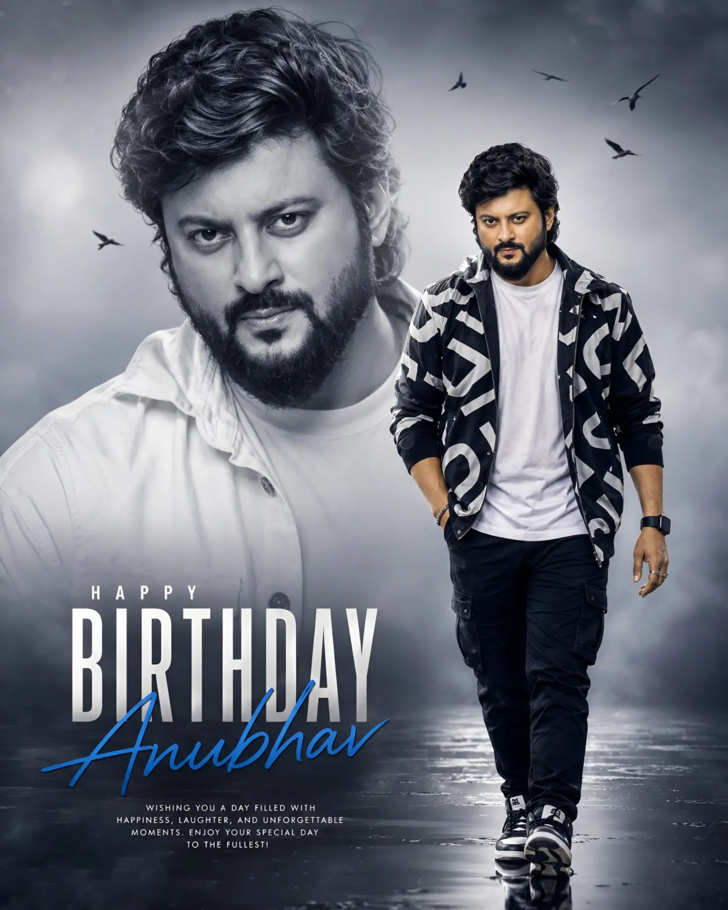 Cinematic Birthday Poster featuring a premium cinematic birthday celebration concept.Cinematic Birthday Poster with dramatic lighting, premium styling, and luxury birthday poster aesthetics.