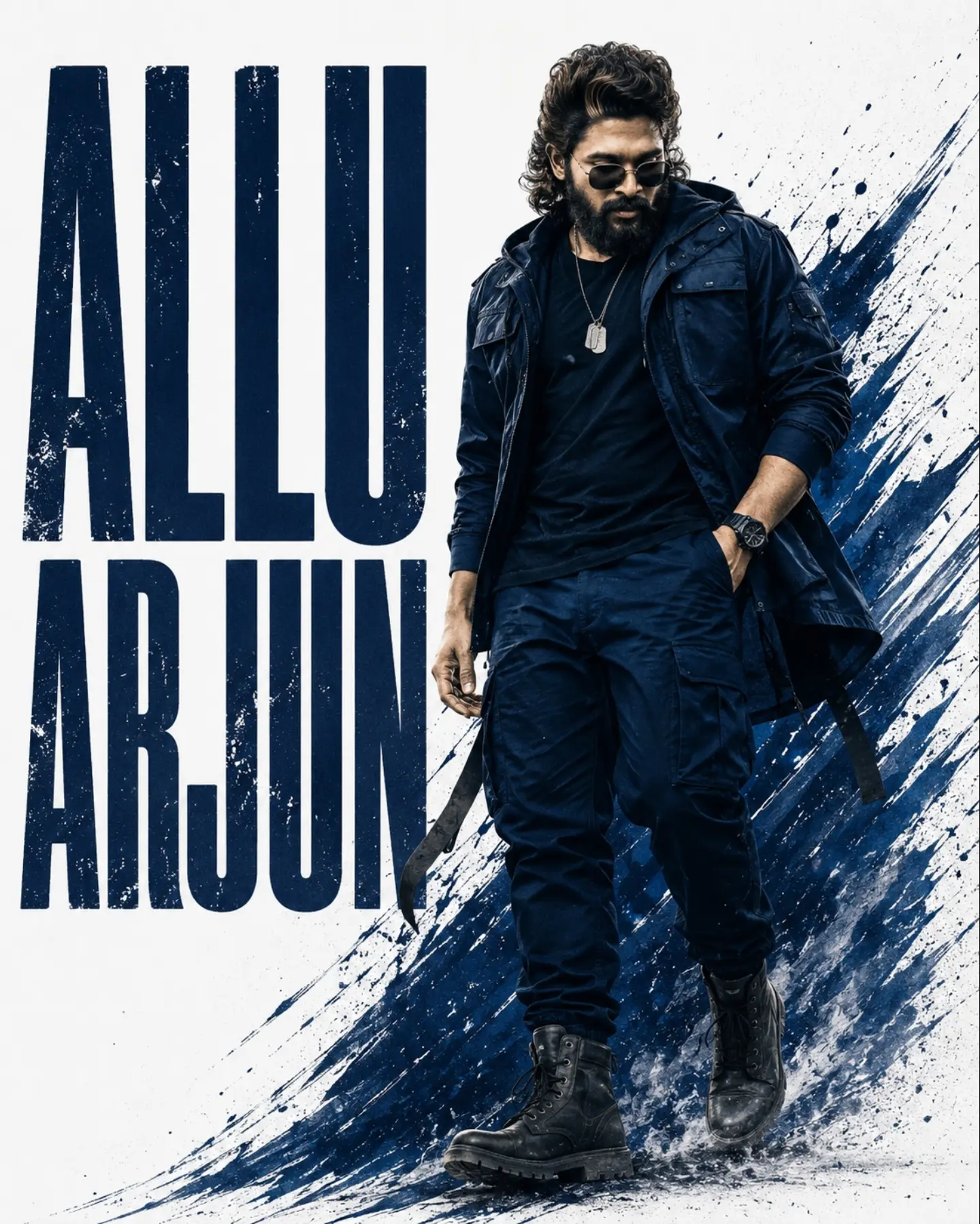 Mass Hero Poster featuring a premium cinematic full-body action character with bold theatrical styling.