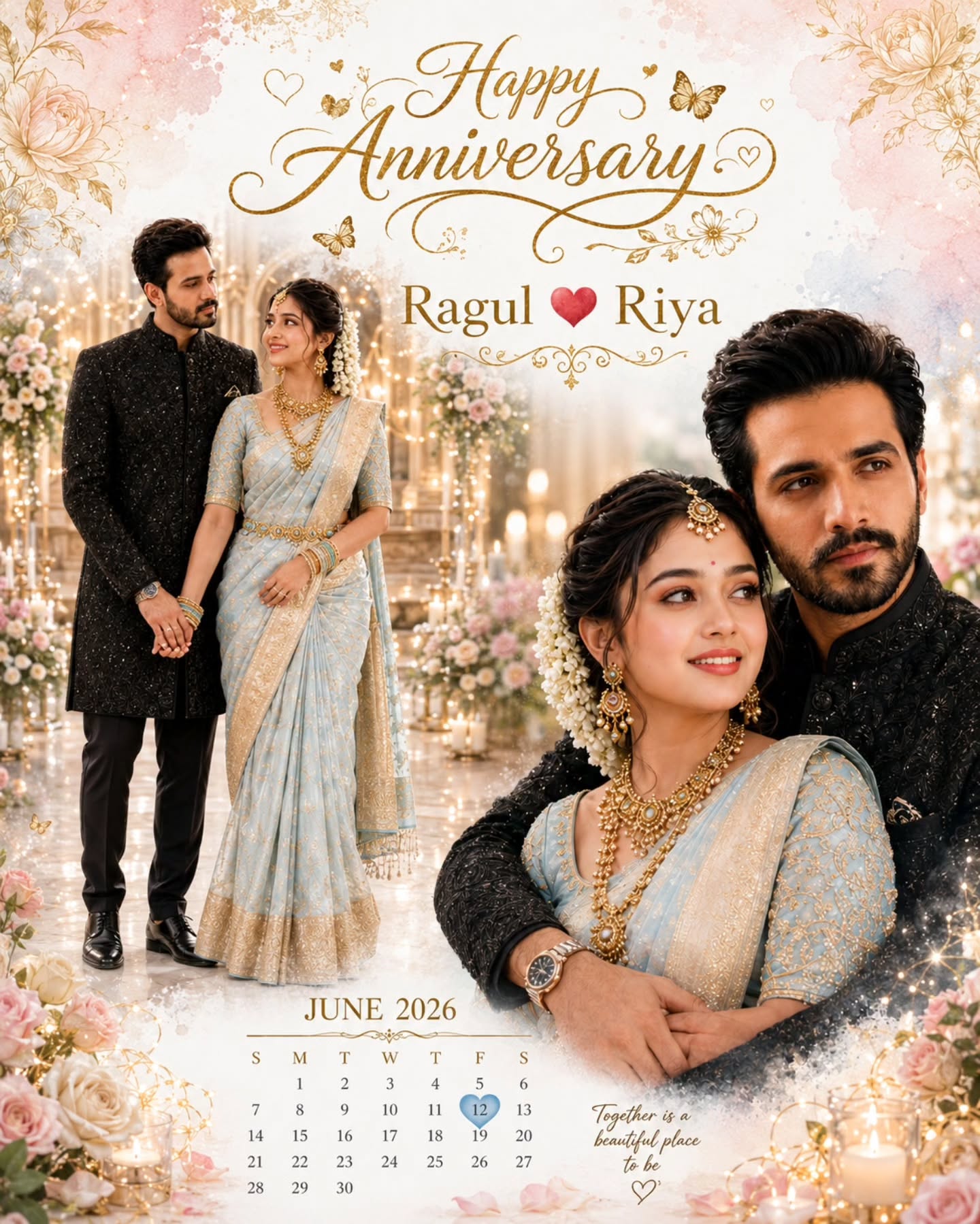 Luxury Anniversary Poster featuring an elegant wedding-inspired anniversary keepsake design.