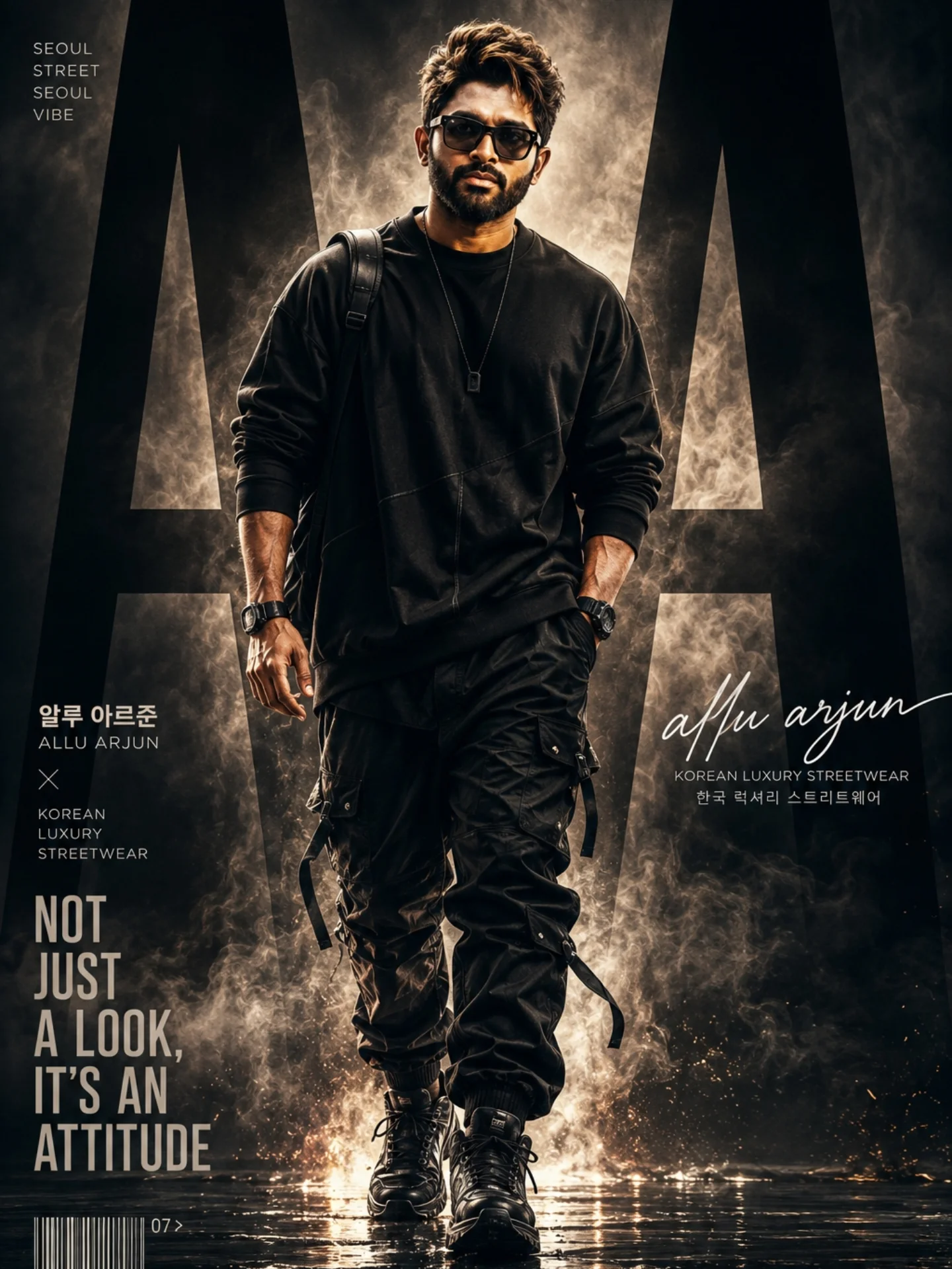 Luxury Streetwear Editorial featuring a confident fashion model in a premium cinematic magazine cover.