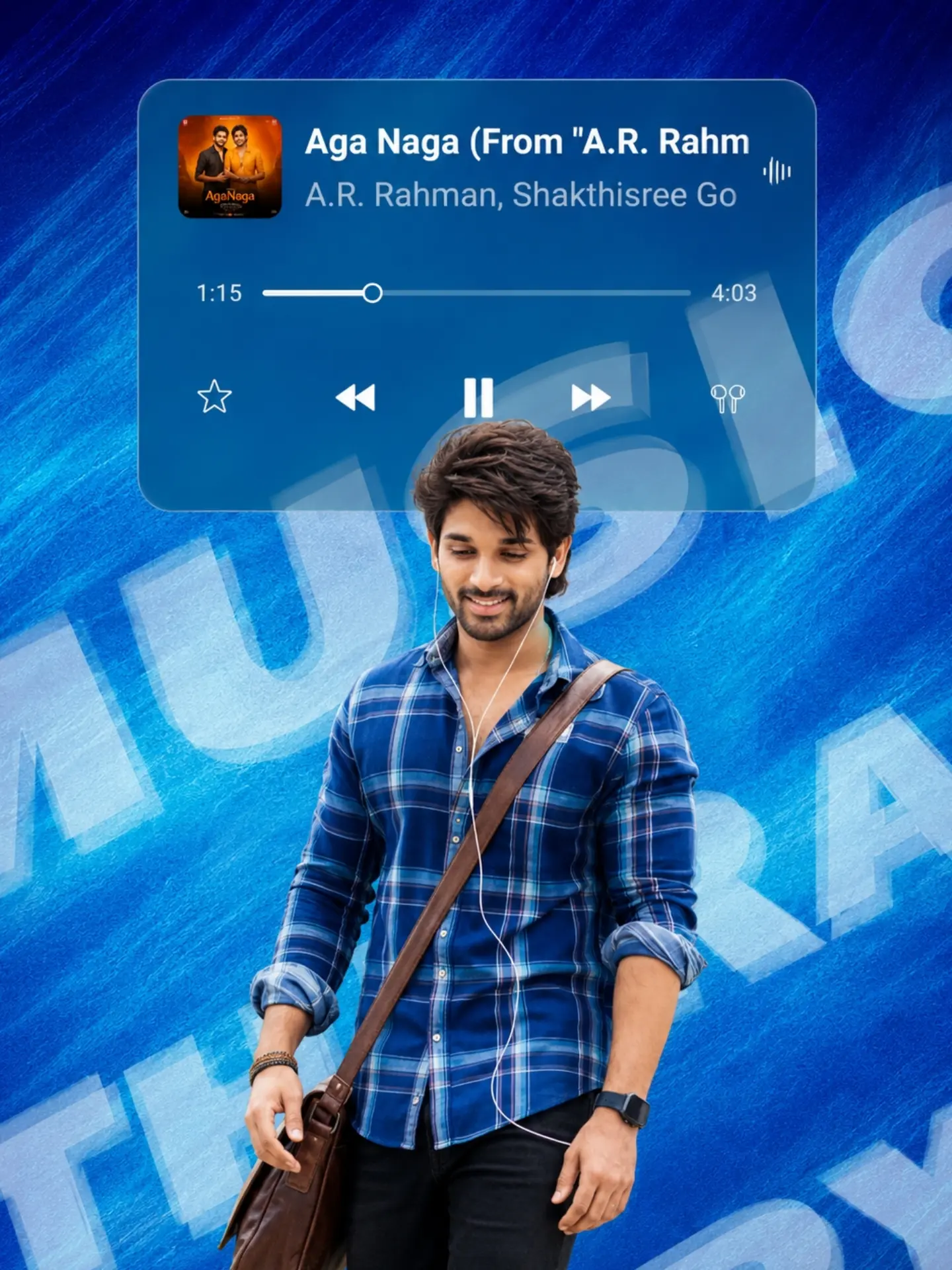 Music Listening Poster featuring a premium cinematic full-body music-themed editorial composition.